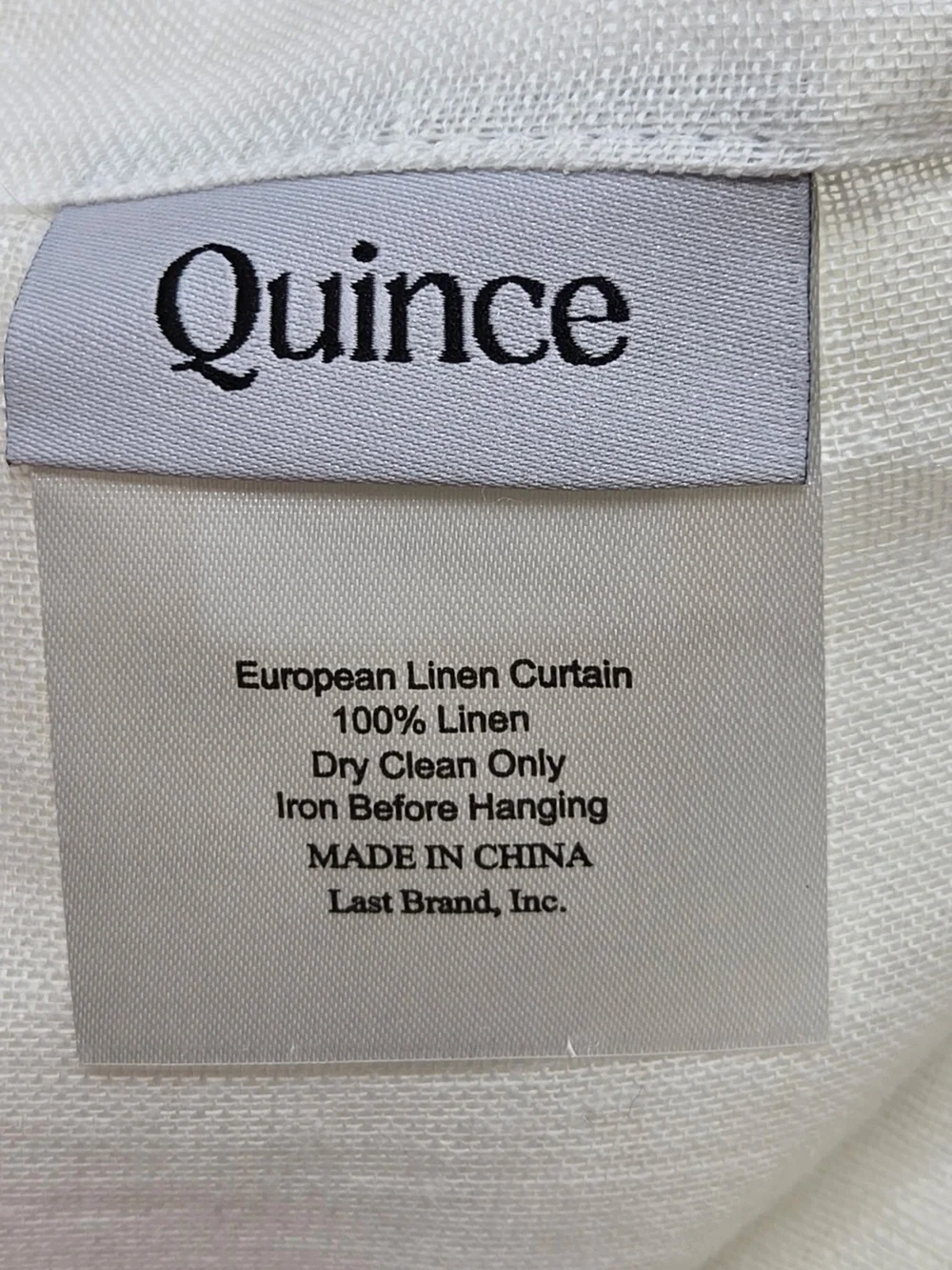 QUINCE Set Of 4 48x96 European Linen Sheer Curtains White 0308